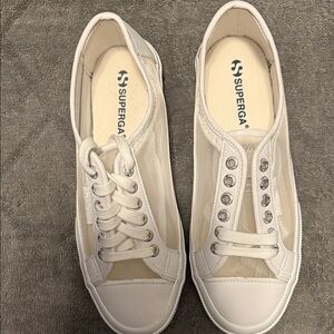 Superga Women's white Lace-Up Sneakers NIB